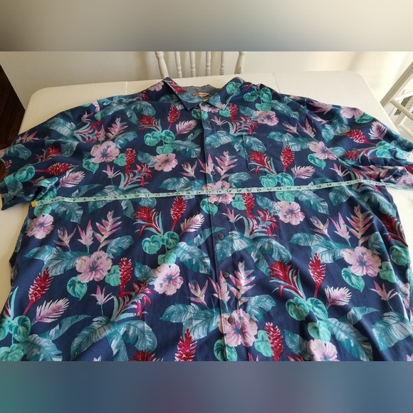 NWT Tommy Bahama  Men's Floral Hawaiian Short Sleeve Shirt Blue Size 5XLB Tencel - Picture 7 of 14